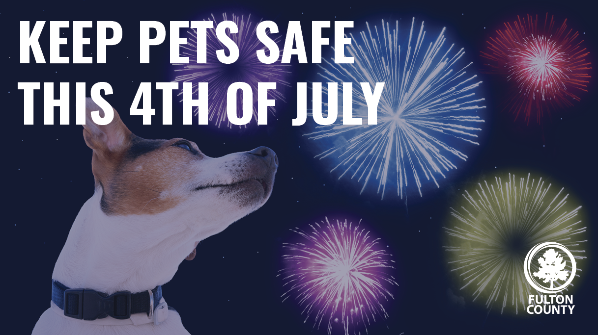 a graphic about Keeping pets safe over 4th of july weekend