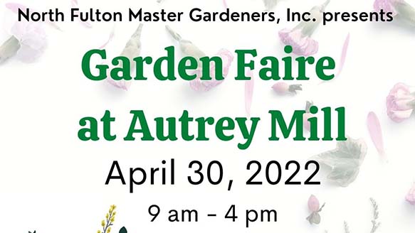 garden fairy flyer with flowers in background