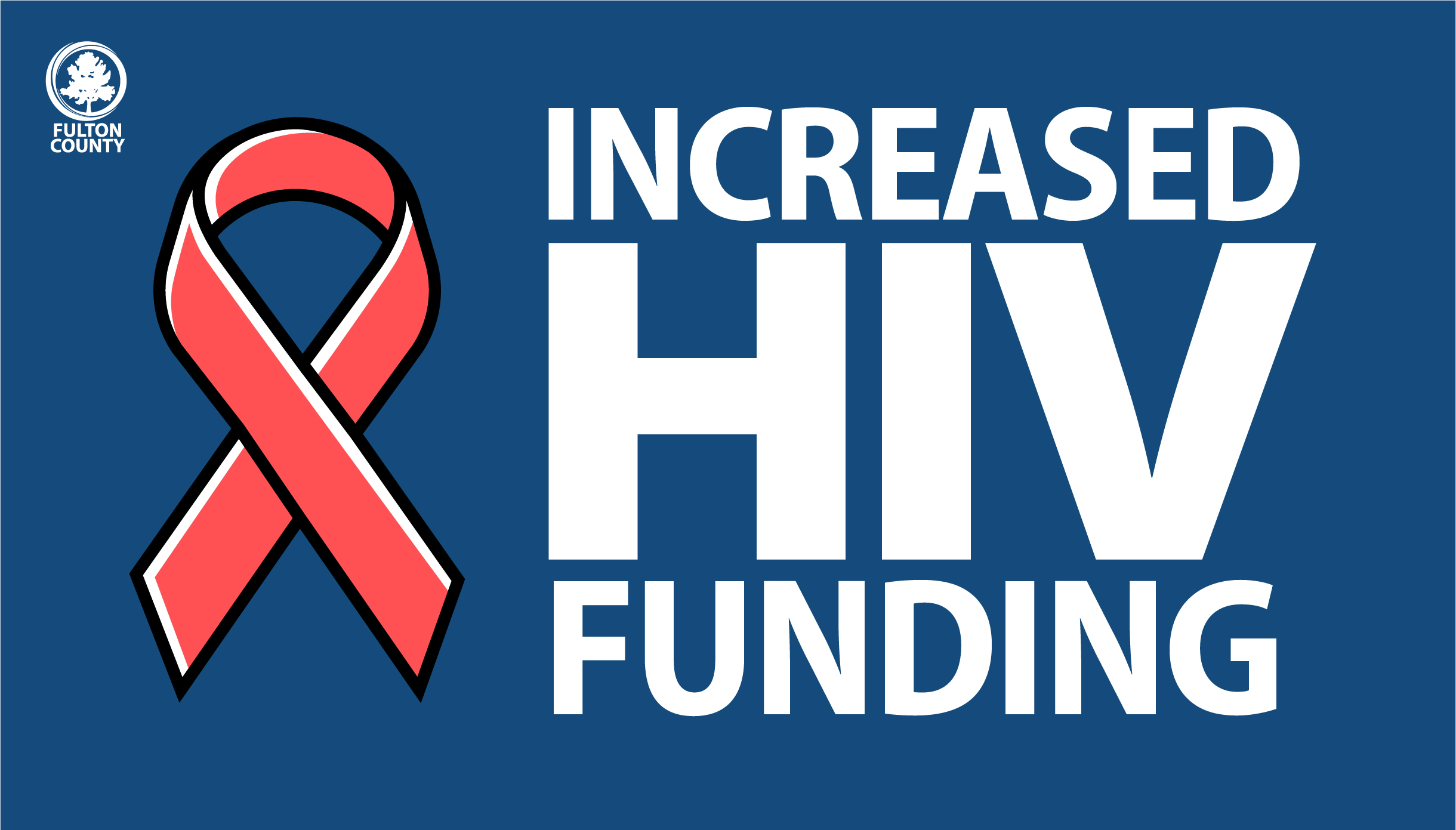 Increased HIV Funding with red ribbon