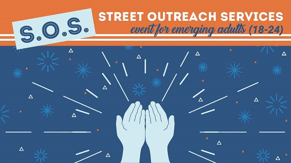 Street outreach services flyer with hands