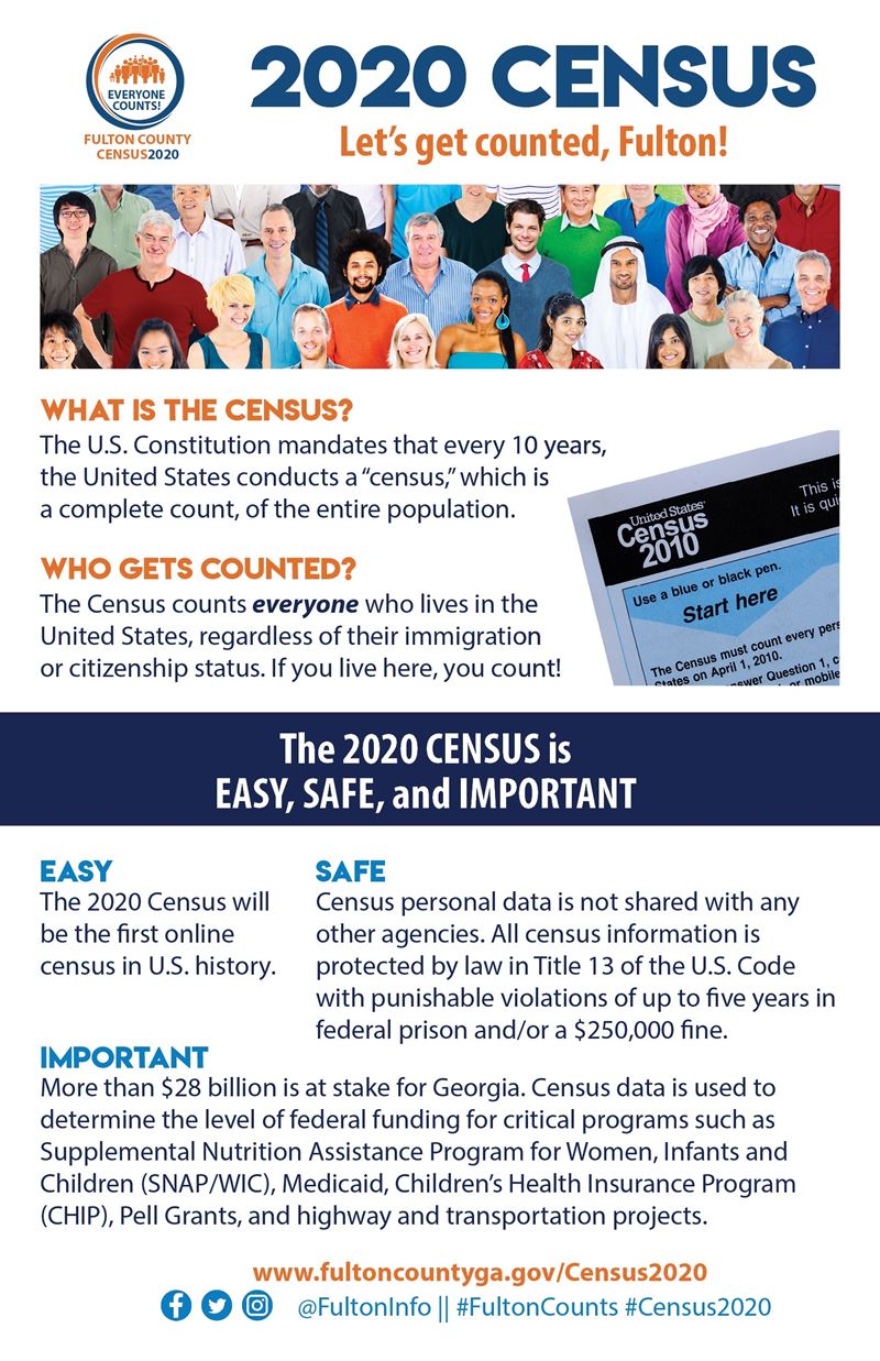 Census 2020 Informational card page 1